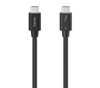 Kabel USB Hama USB-C Thunderbolt 4 0,8m 40Gbit/s 100W 8K (czarny)