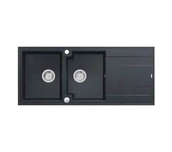 Zlewozmywaki kuchenne - Quadron HQE11650U8_BS P2O Evan 121 Granitowy Czarny metalik/Stalowy