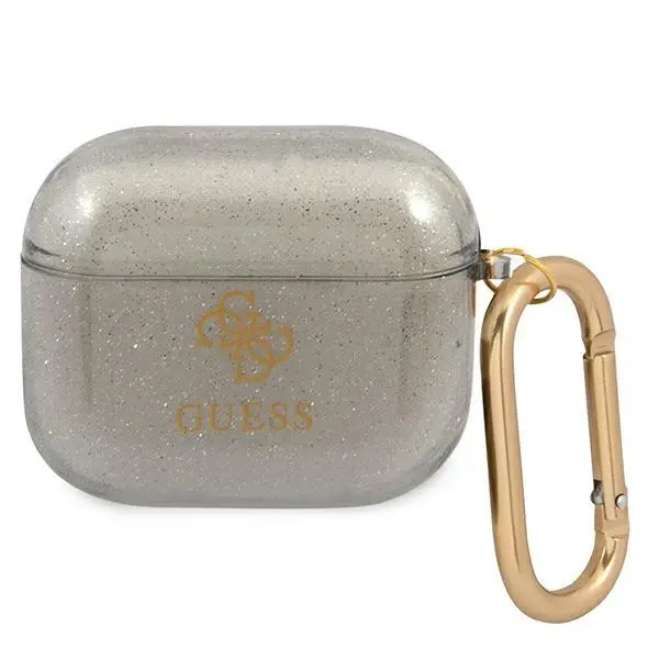Etui na słuchawki Guess Glitter Collection do AirPods 3 Przezroczysty/Czarny