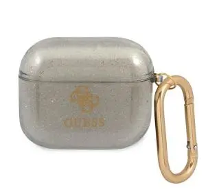 Guess Glitter Collection do AirPods 3 Przezroczysty/Czarny