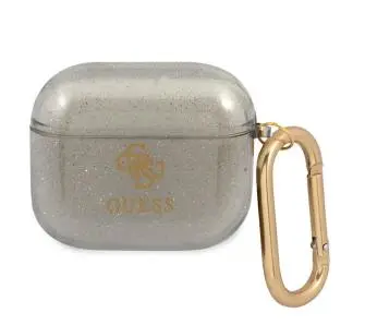 Etui na słuchawki Guess Glitter Collection do AirPods 3 Przezroczysty/Czarny