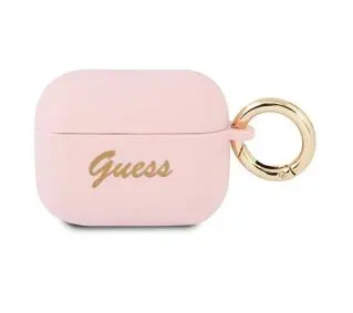 Guess Silicone Vintage Script do AirPods Pro Różowy