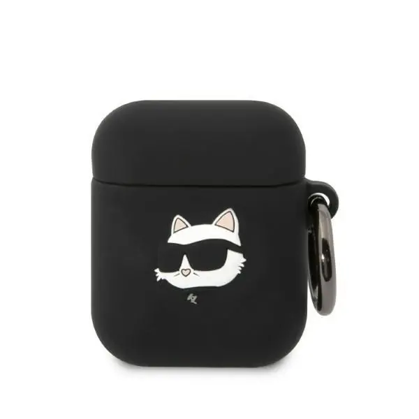 Etui na słuchawki Karl Lagerfeld Silicone Choupette Head 3D KLA2RUNCHK do AirPods 1/2 Czarny