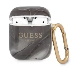 Guess Marble Collection do AirPods Czarno-biały