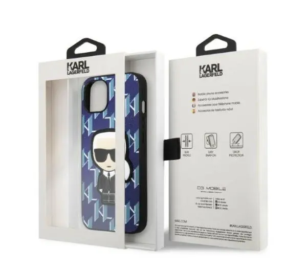 Karl Lagerfeld Monogram Ikonik Patch KLHCP13SPMNIKBL do iPhone 13 mini