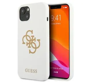 Guess Silicone 4G Logo GUHCP13SLS4GGWH do iPhone 13 mini