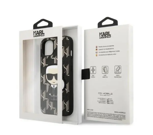Karl Lagerfeld Monogram Ikonik Patch KLHCP13SPMNIKBK do iPhone 13 mini