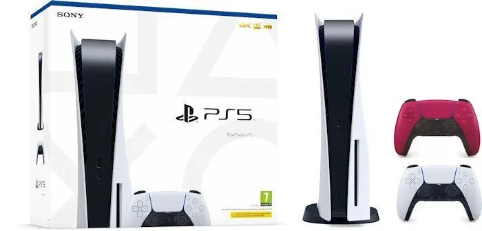 Konsola Sony PlayStation 5 (PS5) z napędem + Dodatkowy Pad Czerwony