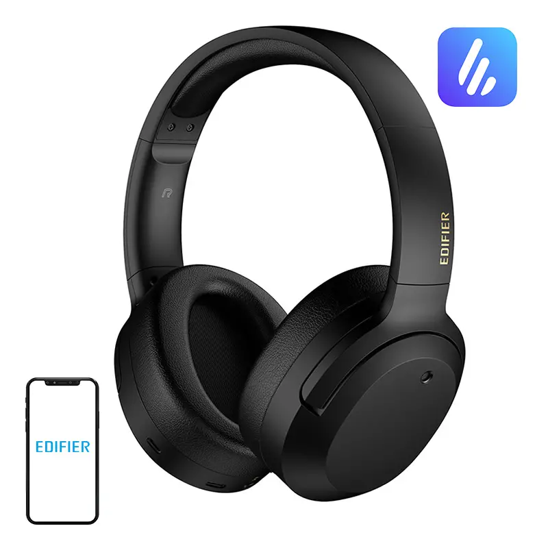 Słuchawki bezprzewodowe Edifier W820NB Plus Nauszne Bluetooth 5.2 Czarny ANC 43dB