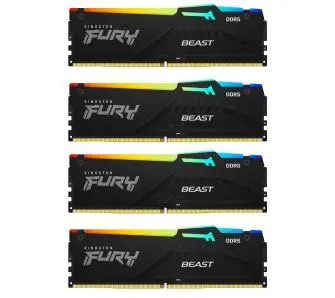 Pamięć RAM Kingston FURY Beast RGB DDR5 128GB (4 x 32GB) 5200 CL40 Czarny