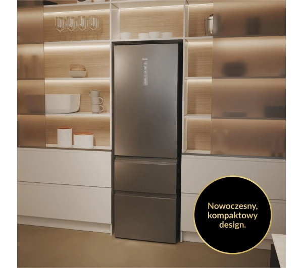 Haier Seria 5 HTW5618DNMG Pełny No Frost 185cm Szuflada z kontrolą wilgotności Zdalne sterowanie Inox - Kup na Raty - RRSO 0%