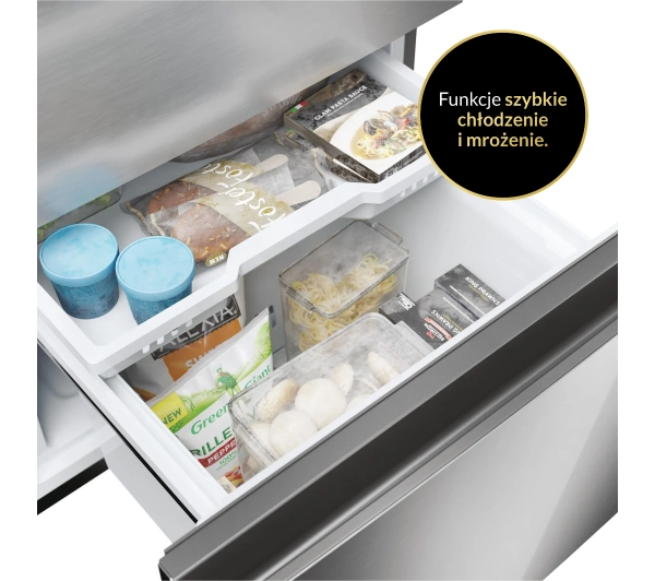 Haier Seria 5 HTW5618DNMG Pełny No Frost 185cm Szuflada z kontrolą wilgotności Zdalne sterowanie Inox - Kup na Raty - RRSO 0%