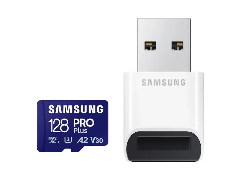 Karta pamięci Samsung PRO Plus microSDXC 128GB U3 A2 V30 + czytnik
