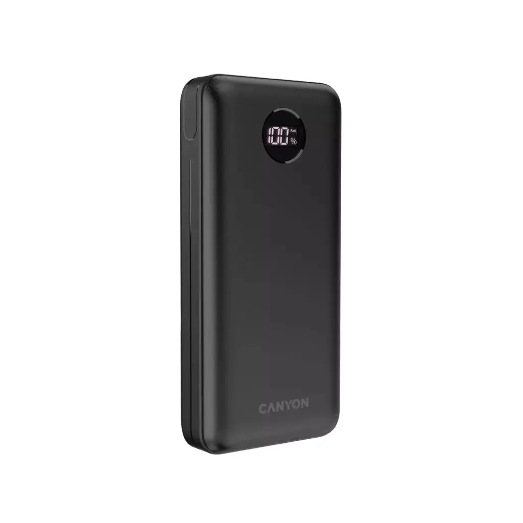 фото Зовнішній акумулятор (павербанк) Canyon PB-2002 20000mAh Black (CNE-CPB2002B)
