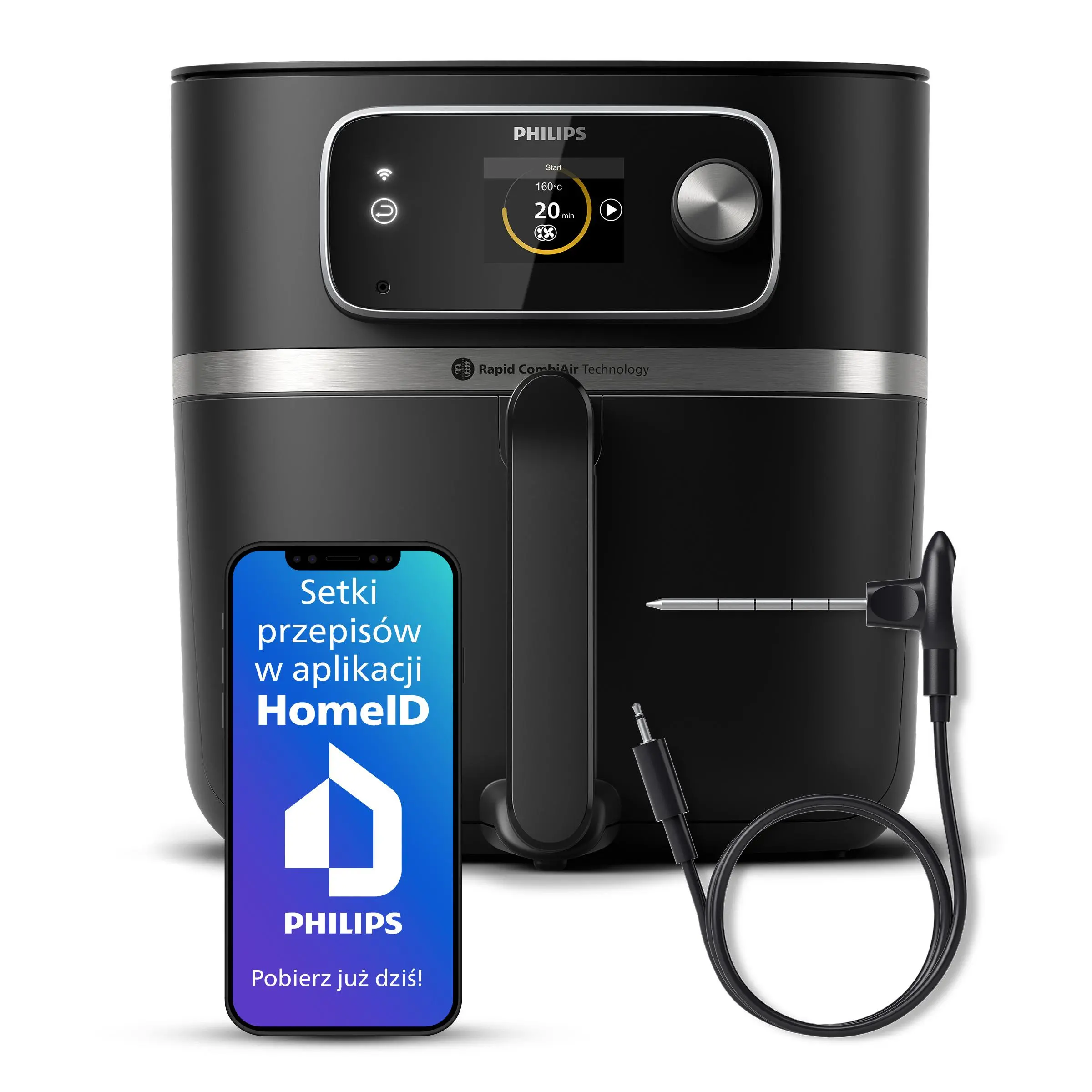 Air fryer Philips OVI Smart 2.0 XXL HD9880/90 2200W 8,3l Aplikacja mobilna