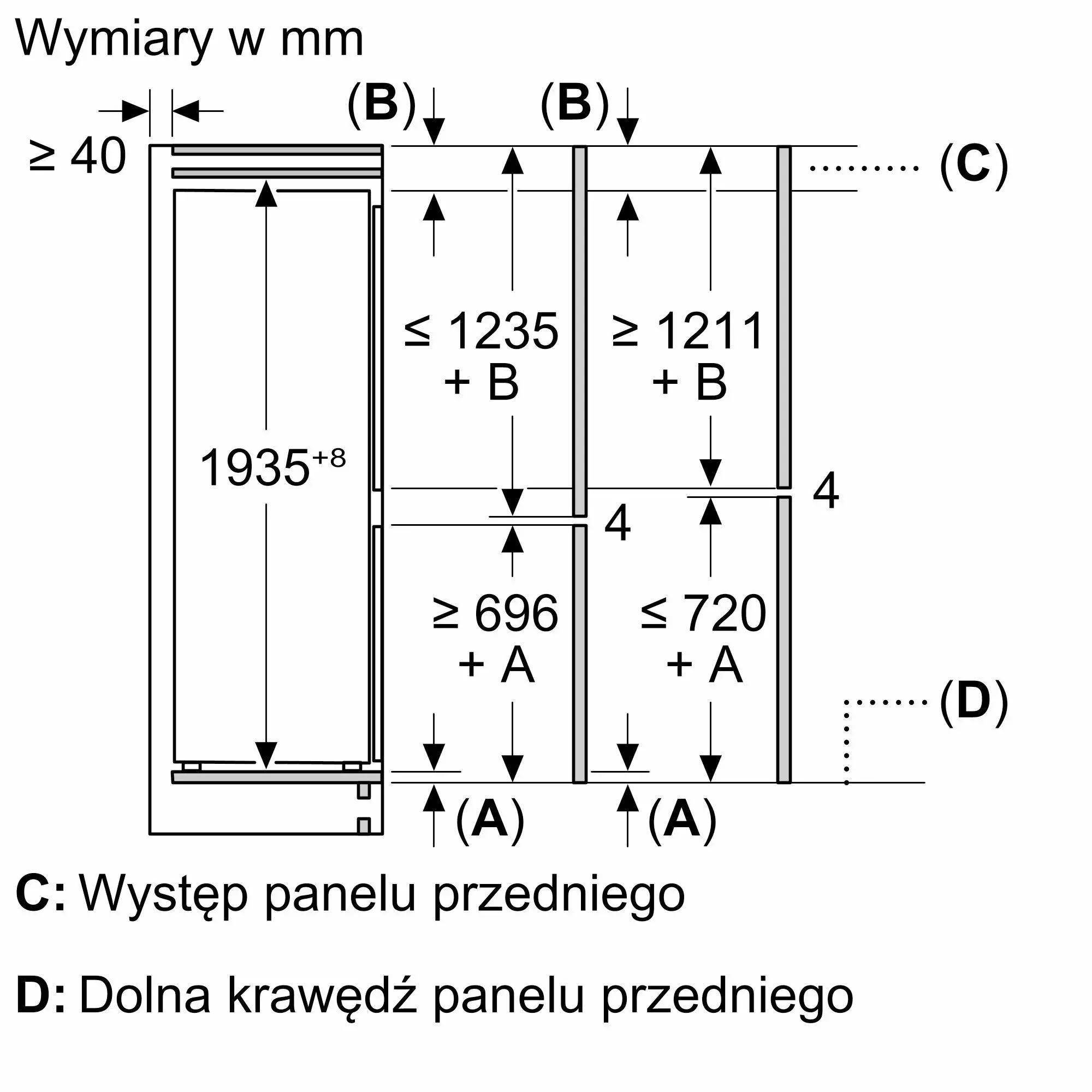 Lodówka Bosch KBN96VFE0 Zamrażarka No Frost 193,5cm