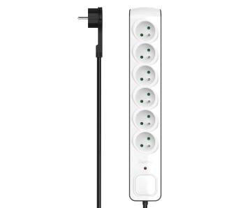 Listwa Hama P2223763 Premium 6 gniazd 1,5m Biały
