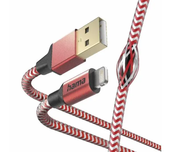 Hama Reflected Lightning do USB 1,5m Czerwony
