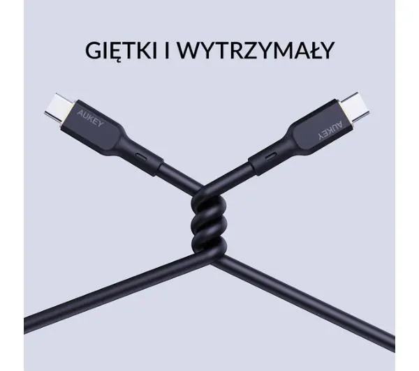 Aukey USB-C do USB-C 2,0 Power Delivery 100W 1m Czarny