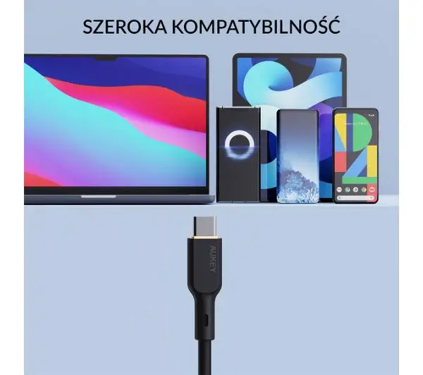 Aukey USB-C do USB-C 2,0 Power Delivery 100W 1m Czarny