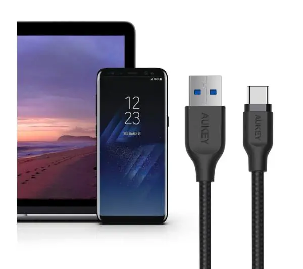 Aukey CB-AC2 USB-A do USB-C QC 3,0 2m Czarny