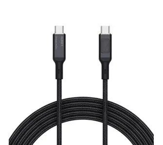 Kabel Aukey CB-MCC102 USB-C do USB-C PD 100W 1,8m LED Czarny