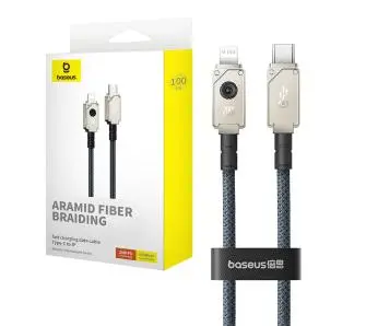 Kabel Baseus ARAMID FIBER USB-C do Lightning 20W 1m Granatowy