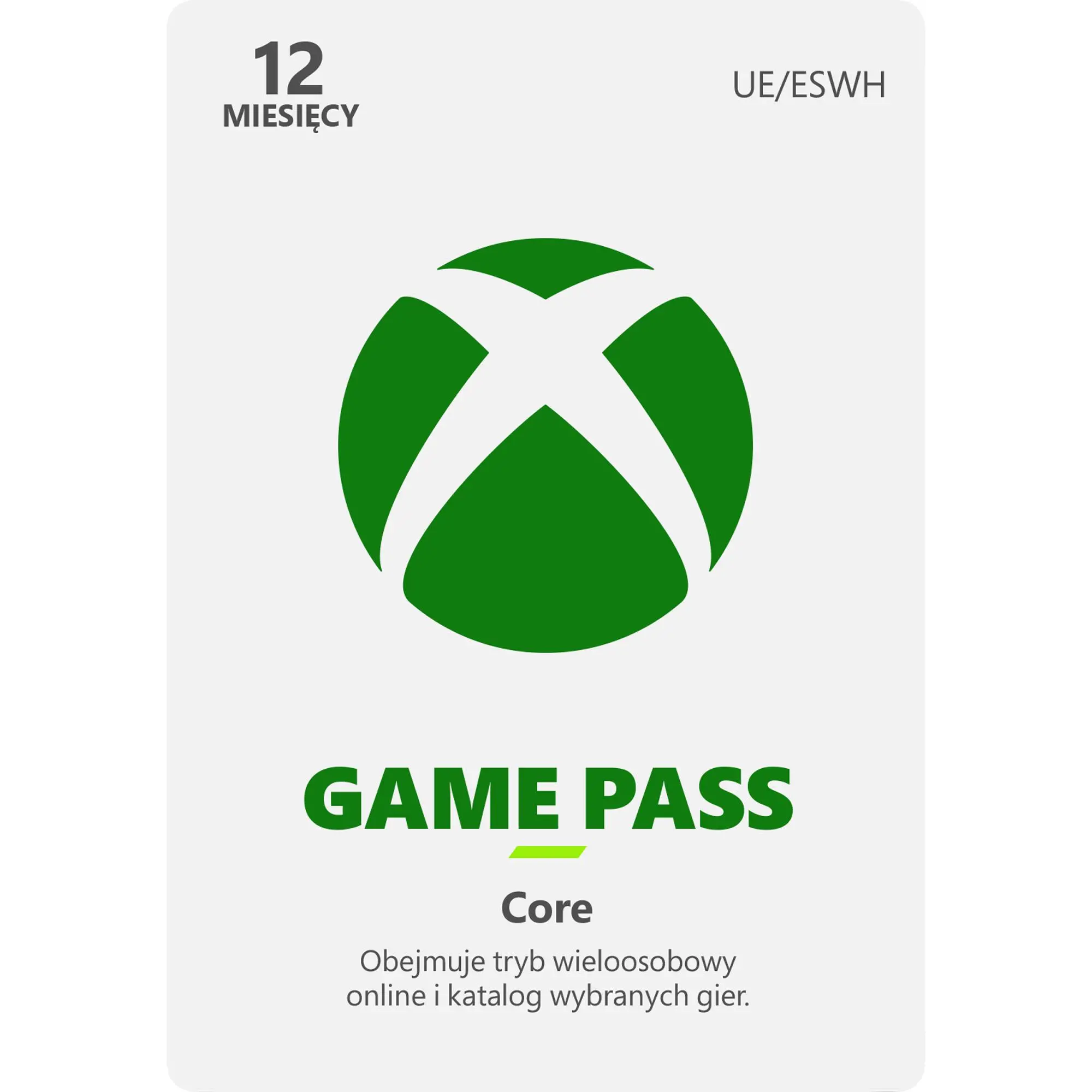 Subskrypcja Xbox Game Pass Core 12 miesięcy [kod aktywacyjny]