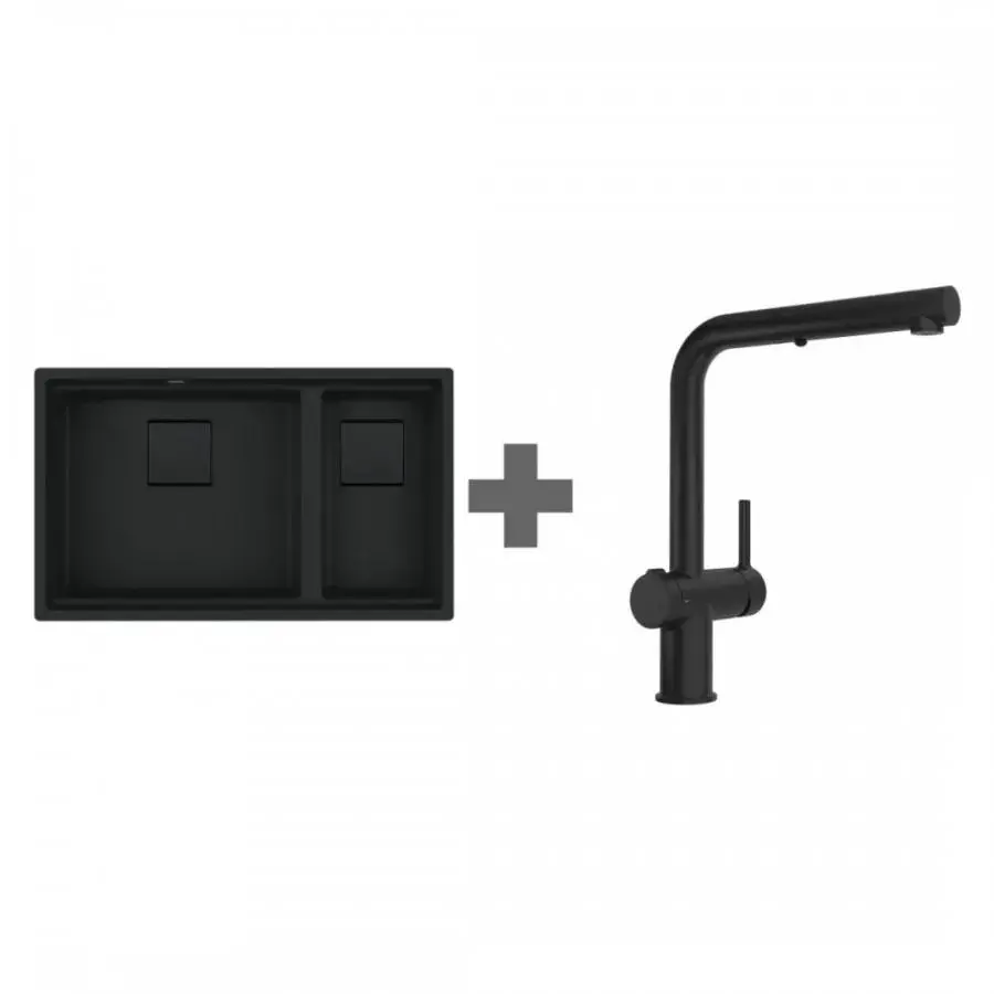 Zlewozmywak Franke Kanon KNG 160-46 Czarny + bateria Czarny