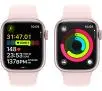 Apple Series 9 GPS + Cellular 41mm z aluminium Różowym pasek sportowy Jasnoróżowy M/L