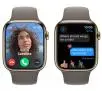 Apple Watch Series 9 GPS + Cellular koperta 45mm ze stali nierdzewnej Złoty pasek sportowy Popielatego brązu S/M