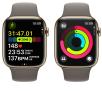 Smartwatch Apple Watch Series 9 GPS + Cellular koperta 45mm ze stali nierdzewnej Złoty pasek sportowy Popielatego brązu S/M