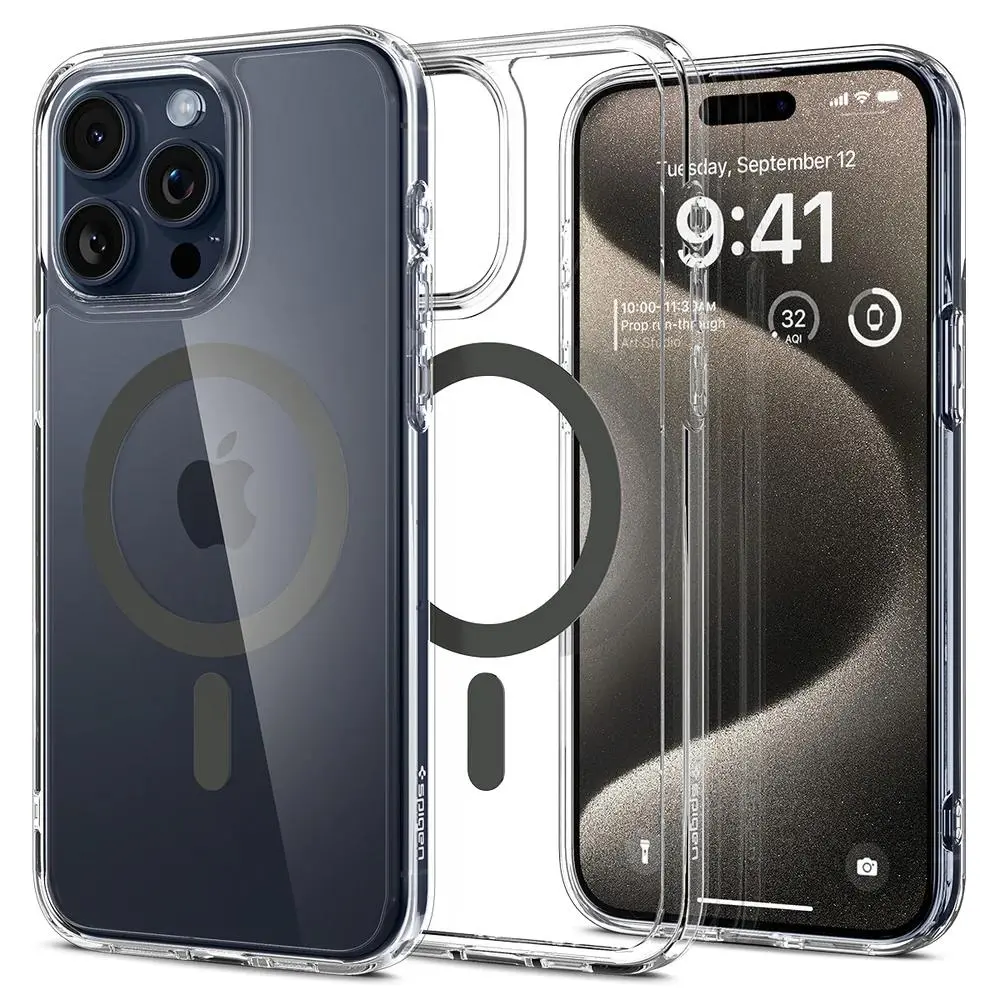 Etui Spigen Ultra Hybrid MagFit do iPhone 15 Pro Max Grafitowy