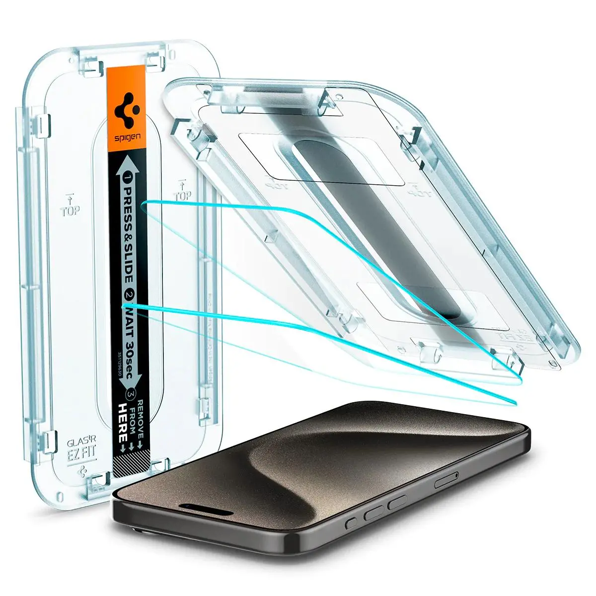 Szkło hartowane Spigen z aplikatorem Glas.tR EZ Fit do iPhone 15 Pro Max - 2 pack