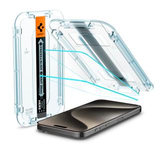 Szkło hartowane Spigen z aplikatorem Glas.tR EZ Fit do iPhone 15 Pro Max - 2 pack