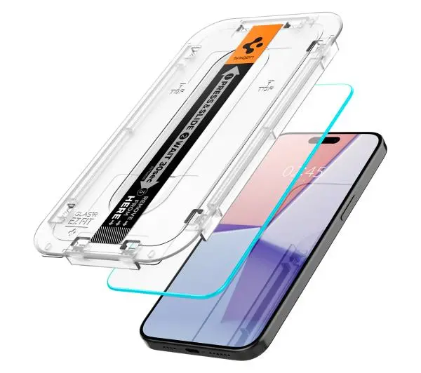 Spigen z aplikatorem Glas.tR EZ Fit do iPhone 15 Pro Max - 2 pack