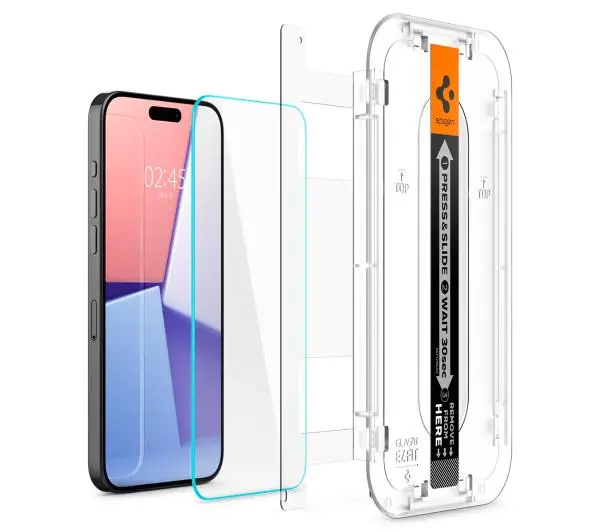 Spigen z aplikatorem Glas.tR EZ Fit do iPhone 15 Pro Max - 2 pack