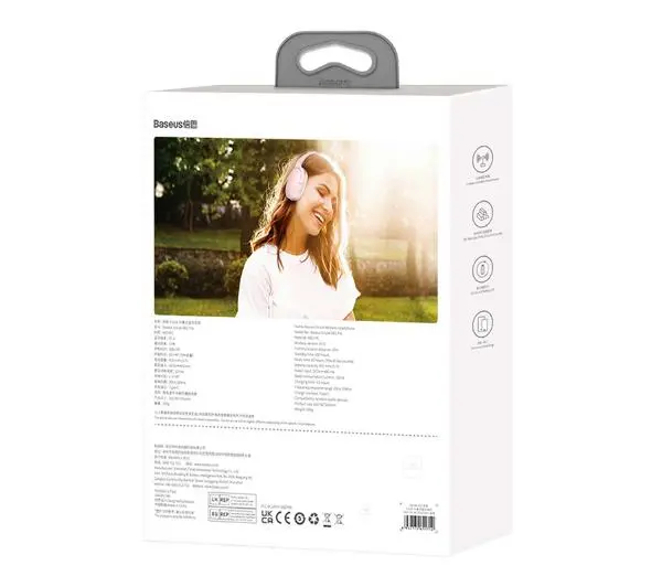 Baseus Encok D02 Pro Nauszne Bluetooth 5.0 Różowy