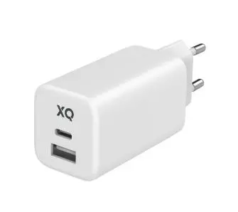 Ładowarka sieciowa Xqisit dual USB C - A - 65W Power Delivery GaN + kabel 2m