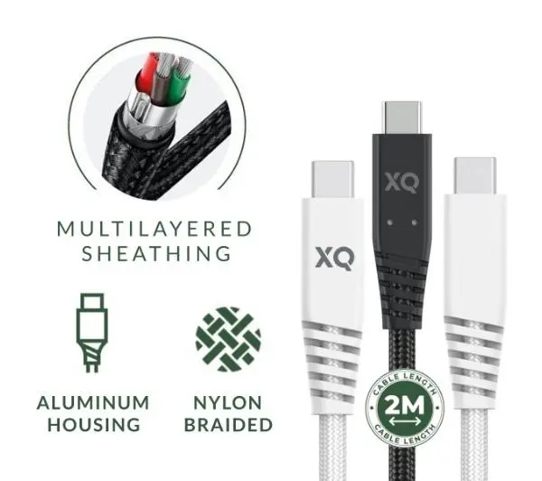Xqisit USB-C do USB C 3,1 2m Czarny
