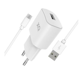 Ładowarka sieciowa Xqisit USB A 2,4 A + kabel microUSB 1m Biały