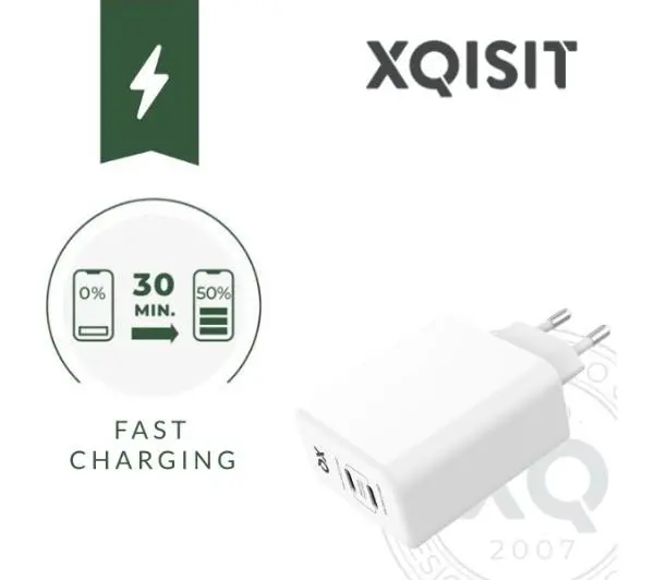 Xqisit dual USB C - 67W Power Delivery 3.0 GaN Biały