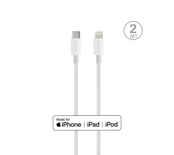 SBS Plain USB-C do Lightning 2m Biały