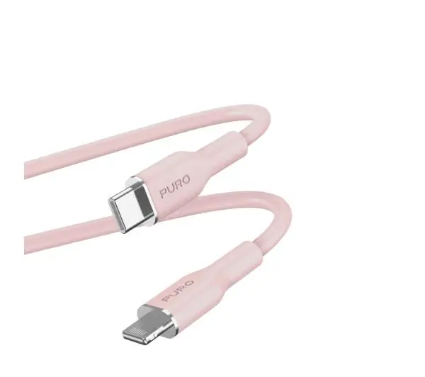 Puro Soft do USB-C do Lightning 1,5m Różowy