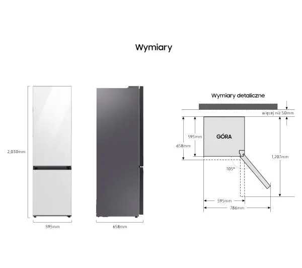 Samsung Bespoke RB38C7B5E22 Funkcje AI Pełny No Frost 203cm Szuflada z kontrolą wilgotności Zdalne sterowanie Czarne szkło - TRZECI -55%, ALBO 5-TY ZA 1ZŁ - Kup na Raty - RRSO 0%