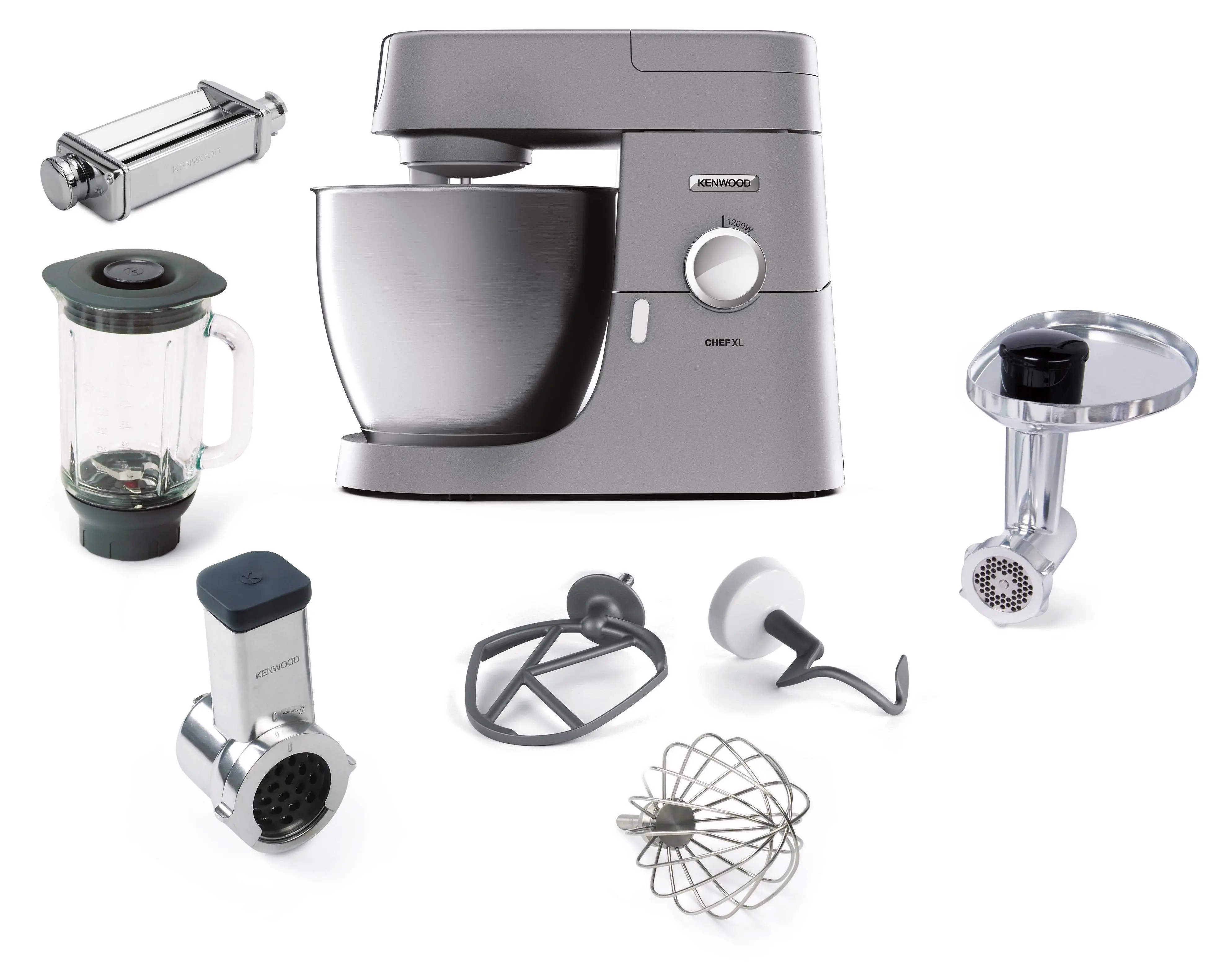 Robot planetarny Kenwood Chef KVL4220S 1200W Maszynka do mielenia Szatkownica Przystawka do makaronu Blender kielichowy