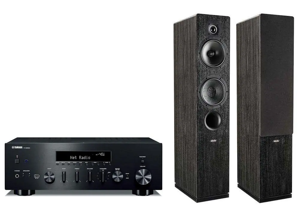 Zestaw stereo Yamaha R-N600A Czarny, Indiana Line Tesi 561 Czarny