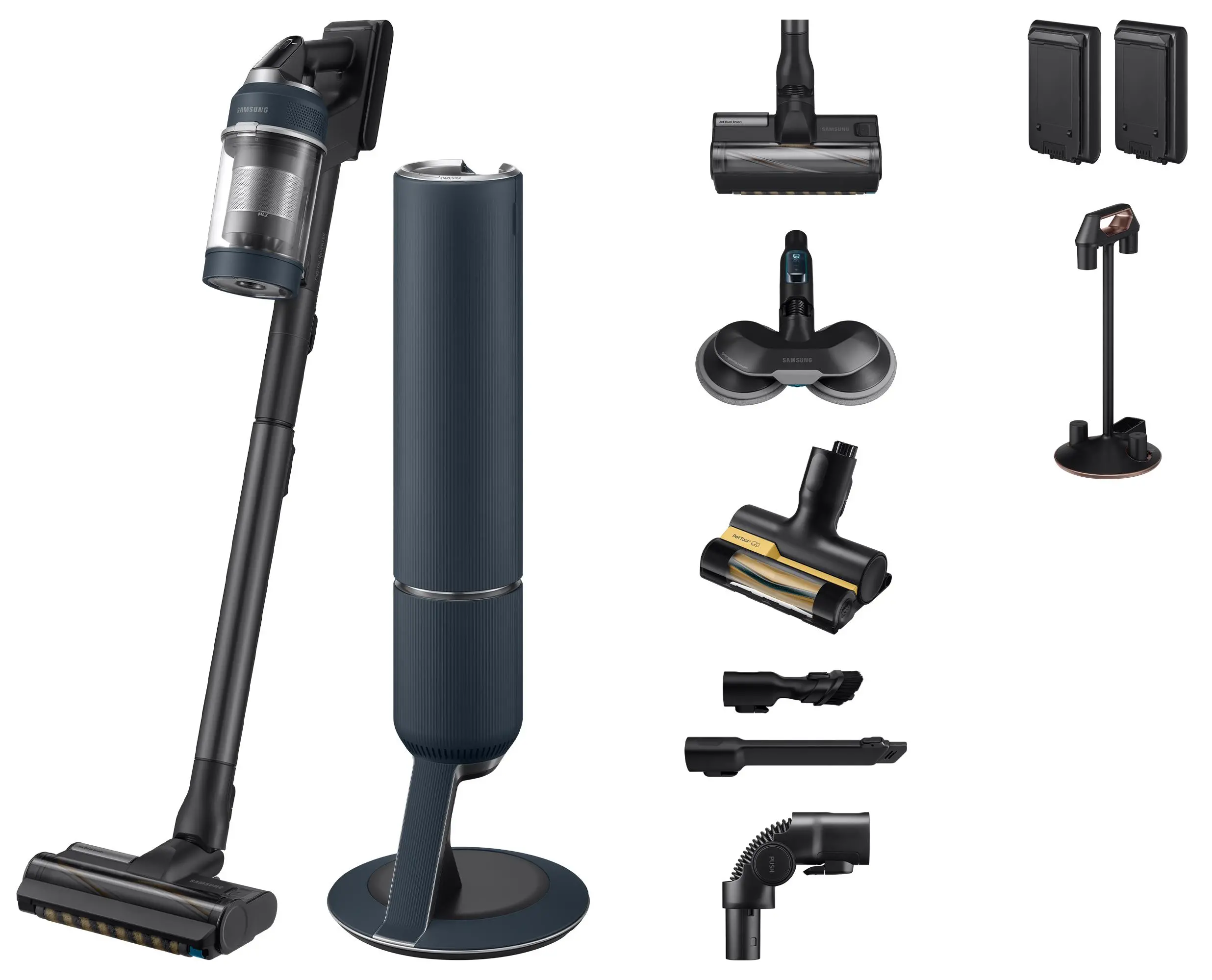 Odkurzacz bezprzewodowy Samsung Bespoke Jet Plus pro extra VS20B95973B/GE 120min Funkcja mycia Wymienny akumulator Mini elektroszczotka