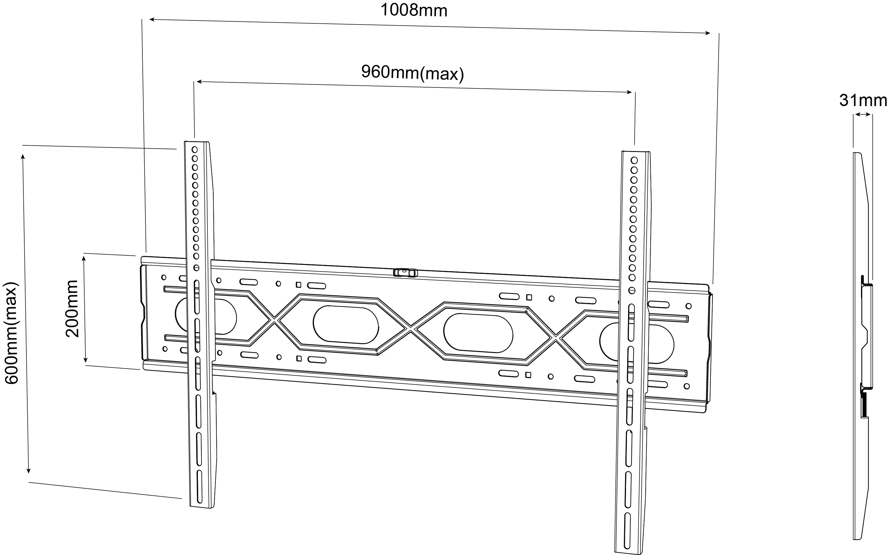 Uchwyt Reinston EU031X od 55" do 120" Max 100kg