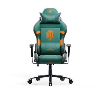 Fotel Diablo Chairs X-One 2.0 World of Tanks Gamingowy do 160kg Skóra ECO Tkanina Zielono-pomarańczowy